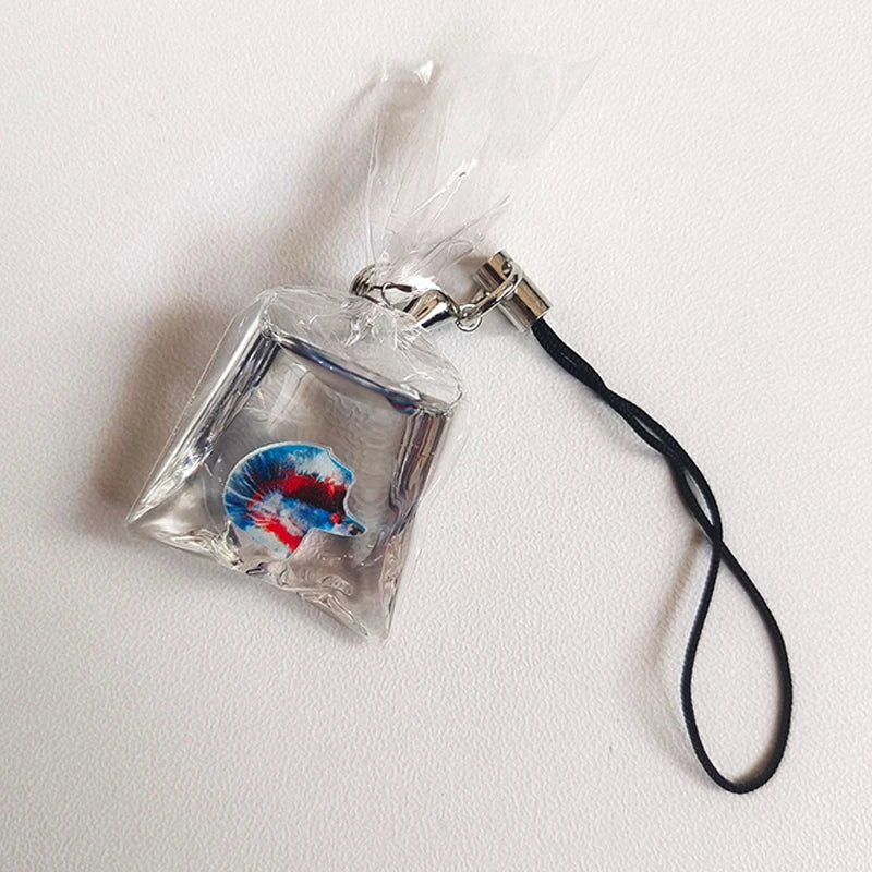 Cute Phone Charms Creative Simulation Goldfish Keychain Pendant Mobile Phone Case Pendant Backpack Decoration Accessories Gifts
