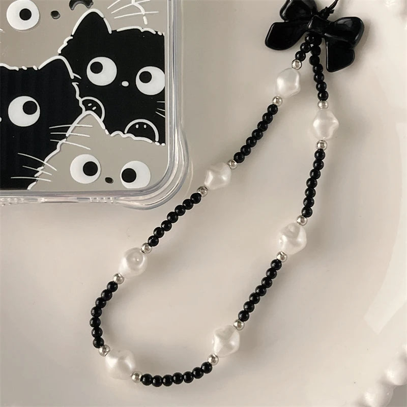 Black Bow Lanyard - Charm