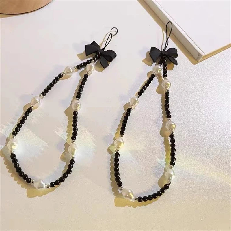 Black Bow Lanyard - Charm