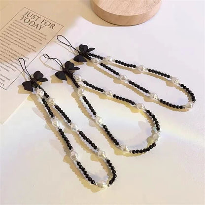 Black Bow Lanyard - Charm