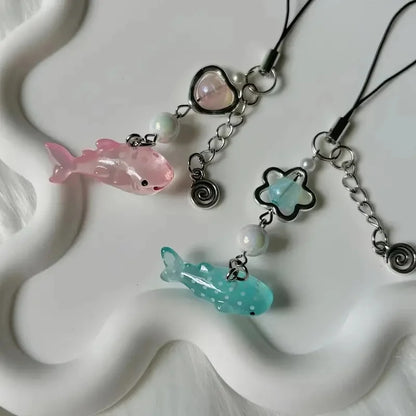 1pc Y2k Cute Simulation Marine Animal Shark Chain For Mobile Phone, Ccd Camera, Small Decoration Pendant Accessories