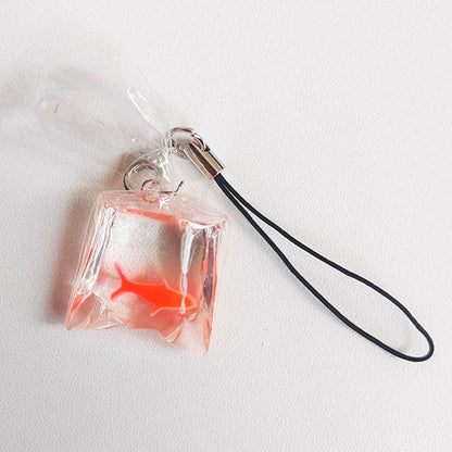 Cute Phone Charms Creative Simulation Goldfish Keychain Pendant Mobile Phone Case Pendant Backpack Decoration Accessories Gifts