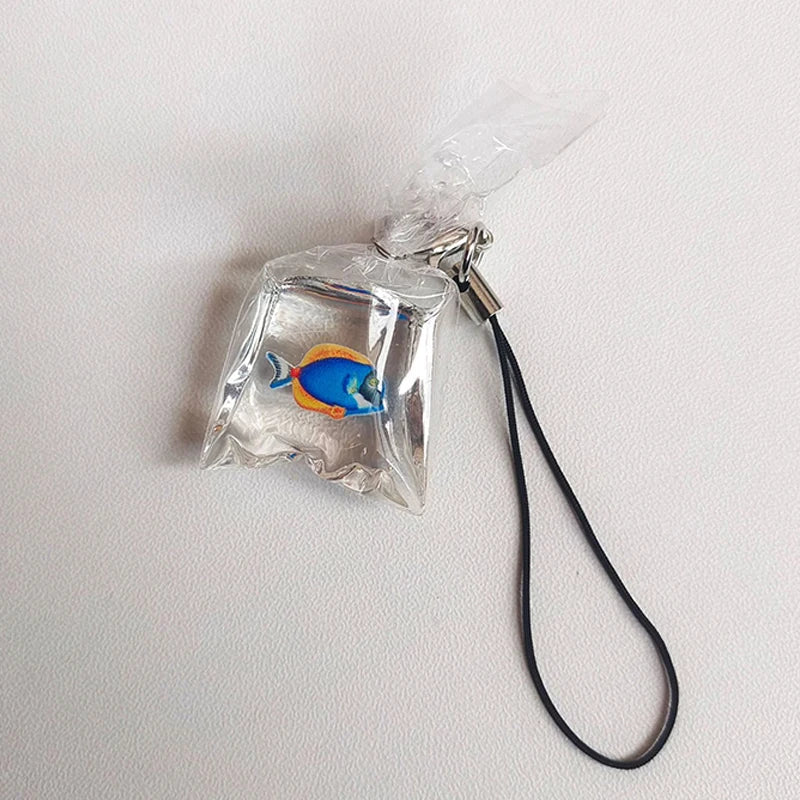 Cute Phone Charms Creative Simulation Goldfish Keychain Pendant Mobile Phone Case Pendant Backpack Decoration Accessories Gifts