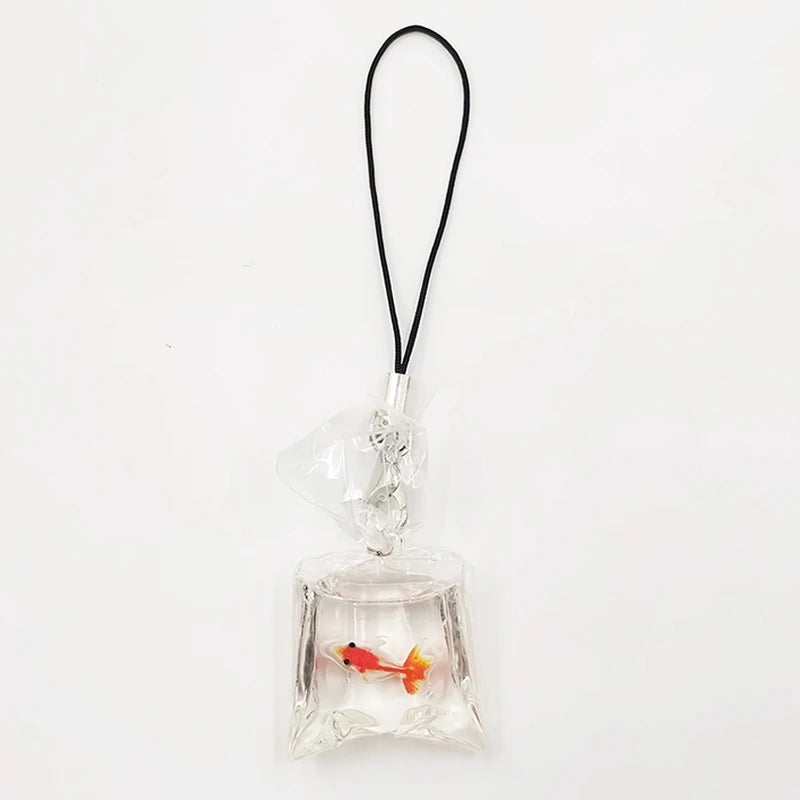 Cute Phone Charms Creative Simulation Goldfish Keychain Pendant Mobile Phone Case Pendant Backpack Decoration Accessories Gifts