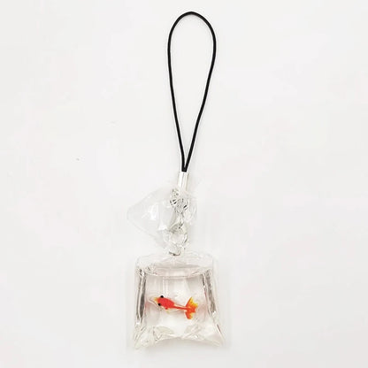 Cute Phone Charms Creative Simulation Goldfish Keychain Pendant Mobile Phone Case Pendant Backpack Decoration Accessories Gifts