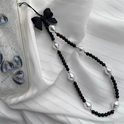 Black Bow Lanyard - Charm
