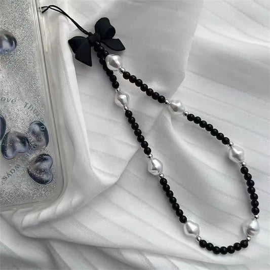 Black Bow Lanyard - Charm