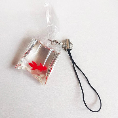 Cute Phone Charms Creative Simulation Goldfish Keychain Pendant Mobile Phone Case Pendant Backpack Decoration Accessories Gifts
