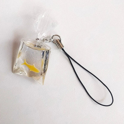 Cute Phone Charms Creative Simulation Goldfish Keychain Pendant Mobile Phone Case Pendant Backpack Decoration Accessories Gifts