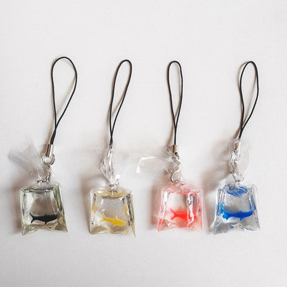 Cute Phone Charms Creative Simulation Goldfish Keychain Pendant Mobile Phone Case Pendant Backpack Decoration Accessories Gifts