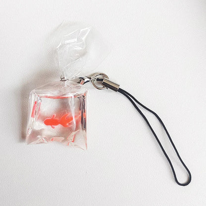 Cute Phone Charms Creative Simulation Goldfish Keychain Pendant Mobile Phone Case Pendant Backpack Decoration Accessories Gifts