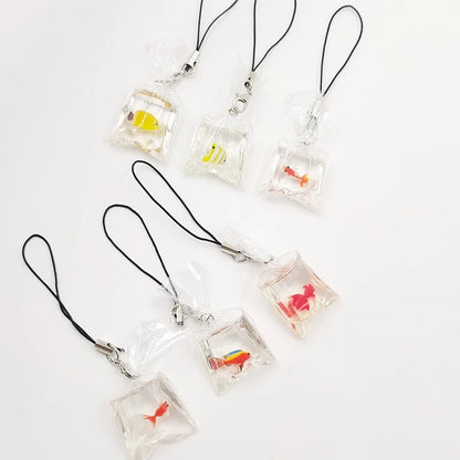 Cute Phone Charms Creative Simulation Goldfish Keychain Pendant Mobile Phone Case Pendant Backpack Decoration Accessories Gifts