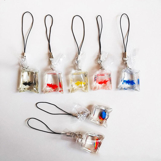 Cute Phone Charms Creative Simulation Goldfish Keychain Pendant Mobile Phone Case Pendant Backpack Decoration Accessories Gifts