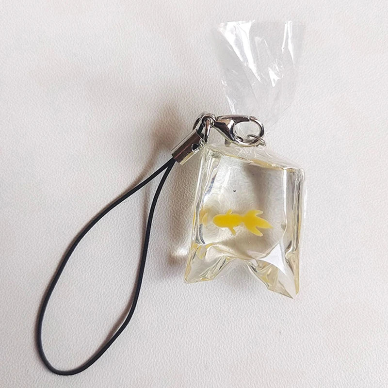 Cute Phone Charms Creative Simulation Goldfish Keychain Pendant Mobile Phone Case Pendant Backpack Decoration Accessories Gifts