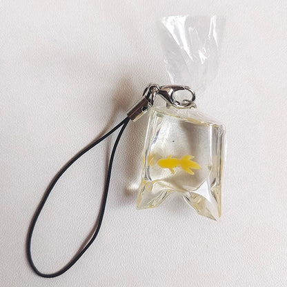 Cute Phone Charms Creative Simulation Goldfish Keychain Pendant Mobile Phone Case Pendant Backpack Decoration Accessories Gifts