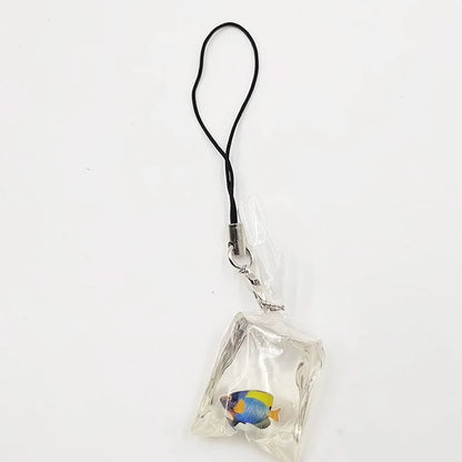 Cute Phone Charms Creative Simulation Goldfish Keychain Pendant Mobile Phone Case Pendant Backpack Decoration Accessories Gifts