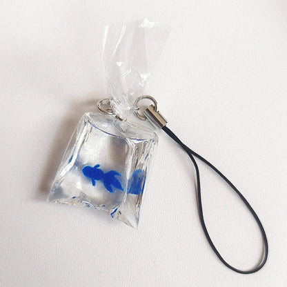 Cute Phone Charms Creative Simulation Goldfish Keychain Pendant Mobile Phone Case Pendant Backpack Decoration Accessories Gifts