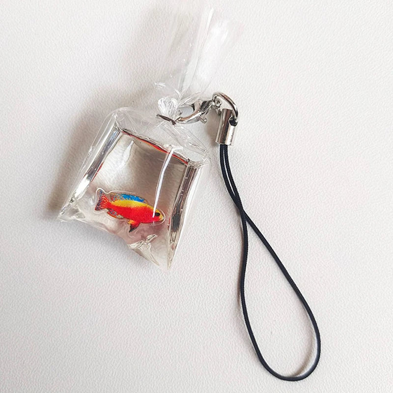 Cute Phone Charms Creative Simulation Goldfish Keychain Pendant Mobile Phone Case Pendant Backpack Decoration Accessories Gifts