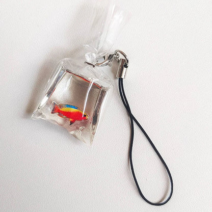 Cute Phone Charms Creative Simulation Goldfish Keychain Pendant Mobile Phone Case Pendant Backpack Decoration Accessories Gifts