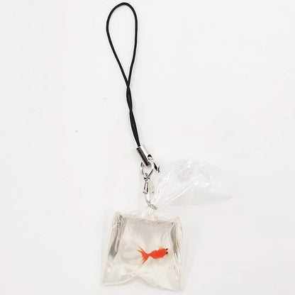 Cute Phone Charms Creative Simulation Goldfish Keychain Pendant Mobile Phone Case Pendant Backpack Decoration Accessories Gifts