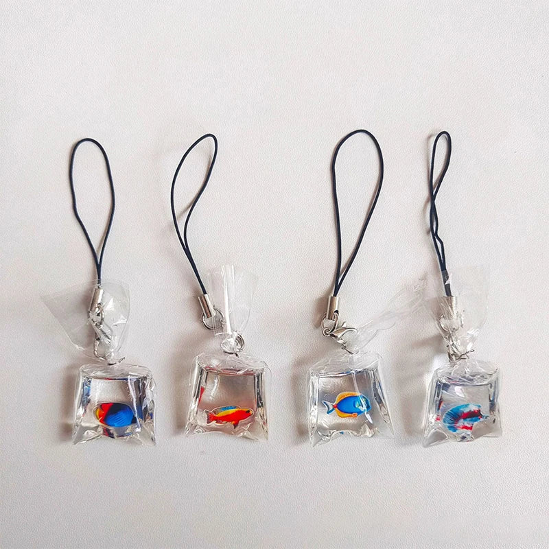 Cute Phone Charms Creative Simulation Goldfish Keychain Pendant Mobile Phone Case Pendant Backpack Decoration Accessories Gifts