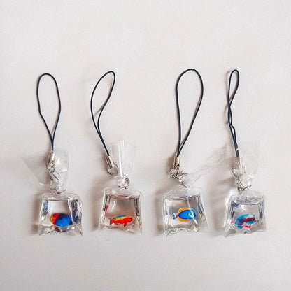 Cute Phone Charms Creative Simulation Goldfish Keychain Pendant Mobile Phone Case Pendant Backpack Decoration Accessories Gifts