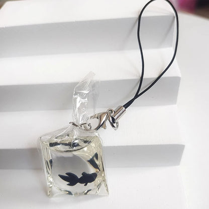 Cute Phone Charms Creative Simulation Goldfish Keychain Pendant Mobile Phone Case Pendant Backpack Decoration Accessories Gifts