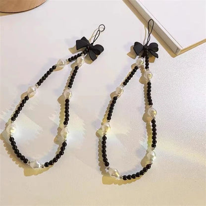 Black Bow Lanyard - Charm