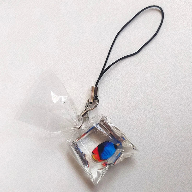Cute Phone Charms Creative Simulation Goldfish Keychain Pendant Mobile Phone Case Pendant Backpack Decoration Accessories Gifts