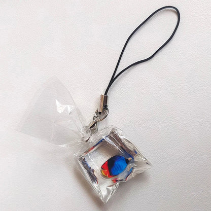 Cute Phone Charms Creative Simulation Goldfish Keychain Pendant Mobile Phone Case Pendant Backpack Decoration Accessories Gifts